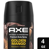 AXE 72-Hour Premium Deodorant Body Spray, Golden Mango, 4 OZ, thumbnail image 3 of 5