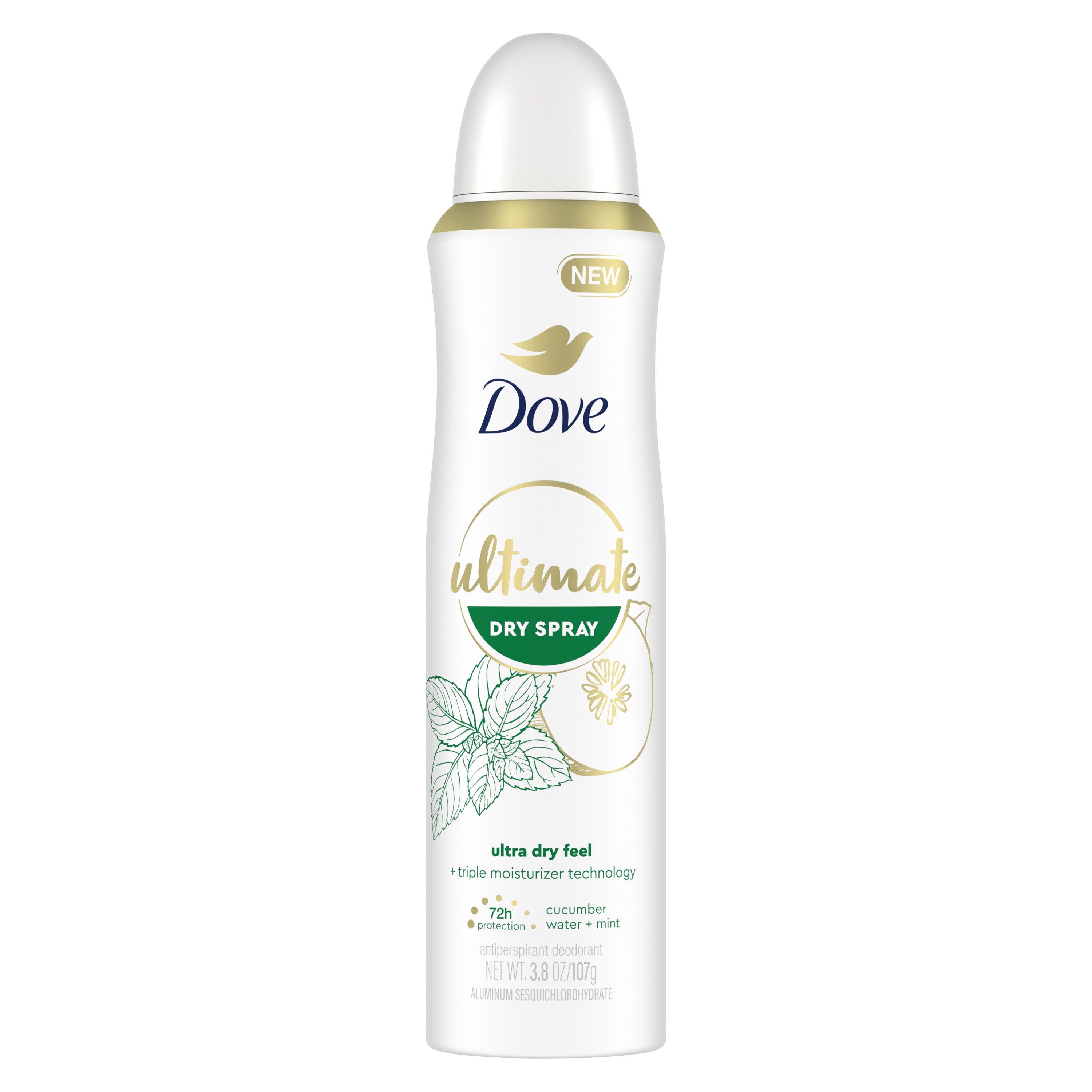 Dove Ultimate 72-Hour Antiperspirant & Deodorant Dry Spray, Cucumber Water & Mint, 3.8 Oz , CVS