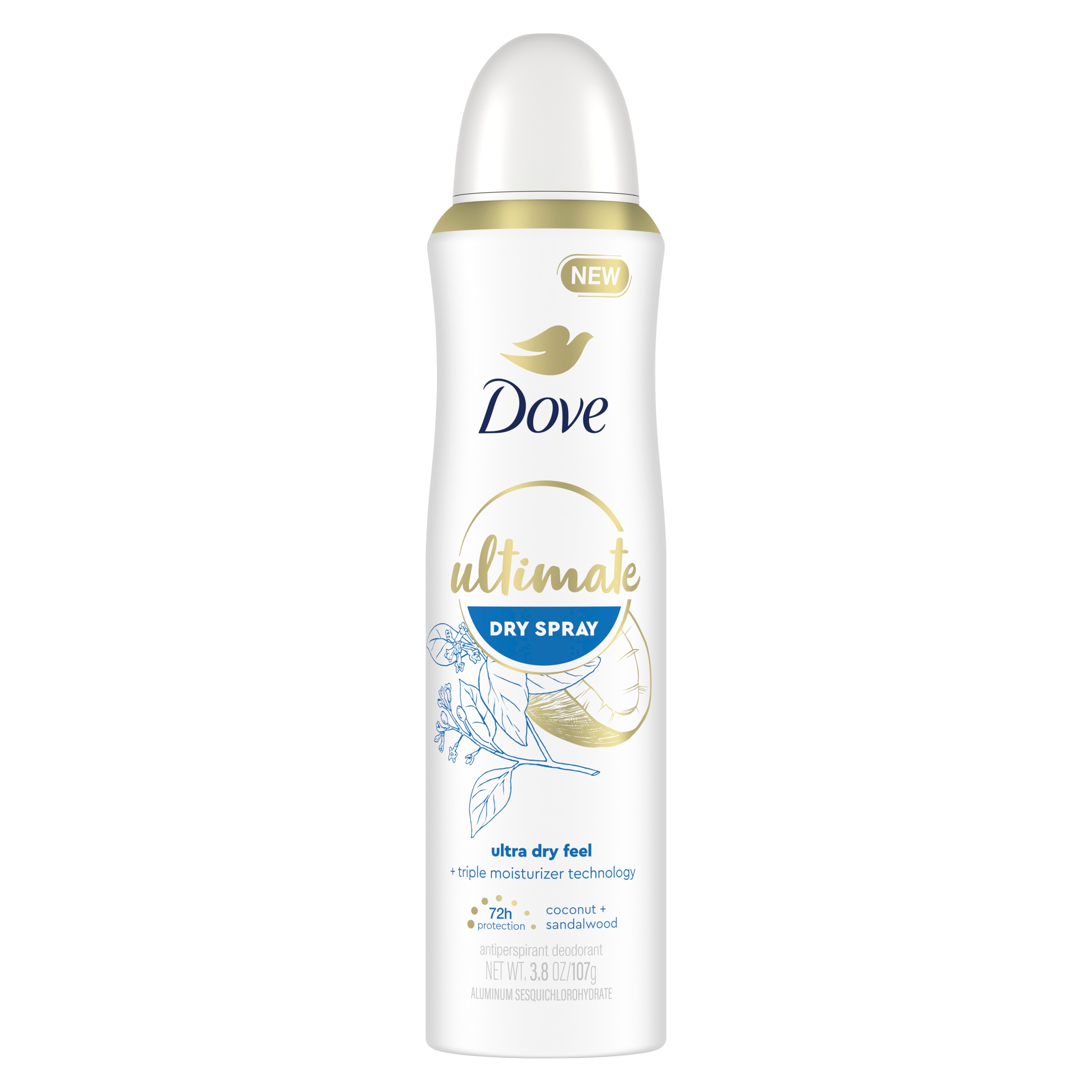 Dove Ultimate 72-Hour Antiperspirant & Deodorant Dry Spray, Coconut & Sandalwood, 3.8 Oz , CVS