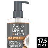 Dove Men+ Care 2-in-1 Shampoo + Conditioner, Ginger & Coconut Oil, 17.5 OZ, thumbnail image 5 of 6