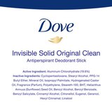 Dove All Day Antiperspirant & Deodorant Stick, Original Clean, 2.6 OZ, thumbnail image 4 of 5