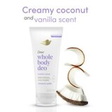 Dove Whole Body Deodorant Invisible Cream, Coconut & Vanilla, 2.5 OZ, thumbnail image 5 of 5
