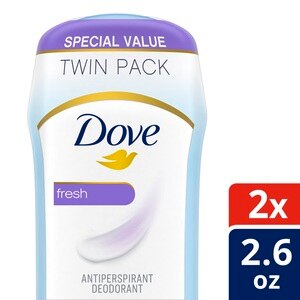 Dove Fresh Deodorant, 2.6 oz, Twin Pack