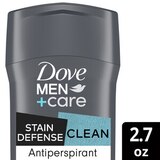 Dove Men+Care 72-Hour Stain Defense Antiperspirant Stick, Clean, thumbnail image 2 of 8