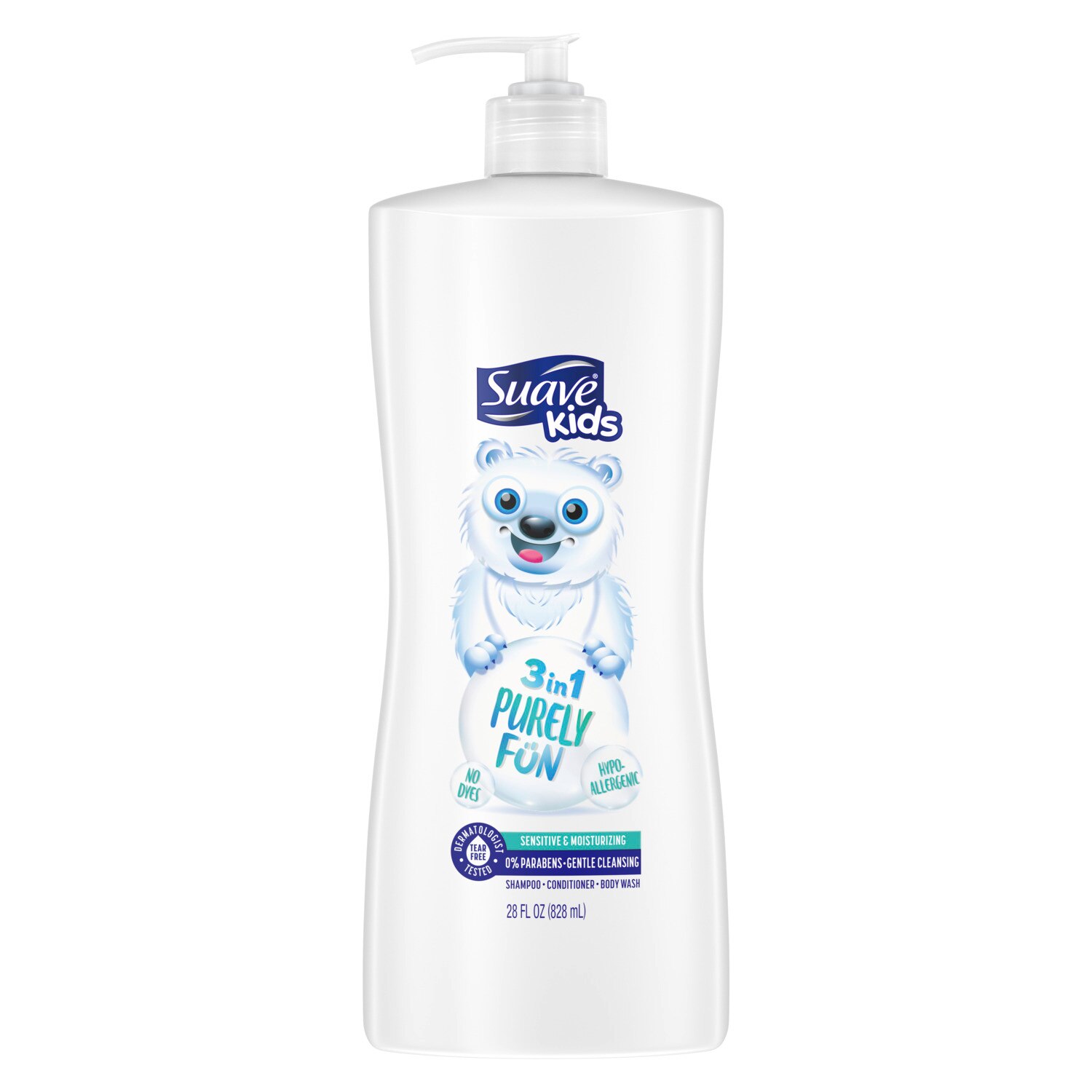Suave Kids Tear Free 3-in-1 Shampoo, Conditioner & Body Wash, Purely Fun, 28 Oz , CVS