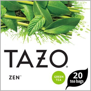 Tazo Zen Moderate Caffeine Level Green Tea Bags For a Calming Beverage, 20 Tea Bags