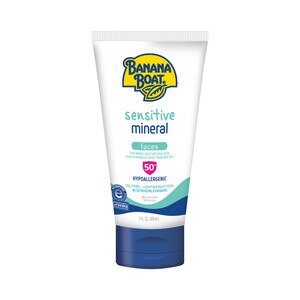  Banana Boat Sensitive Mineral Face SPF 50 Sunscreen Lotion, 3 OZ 