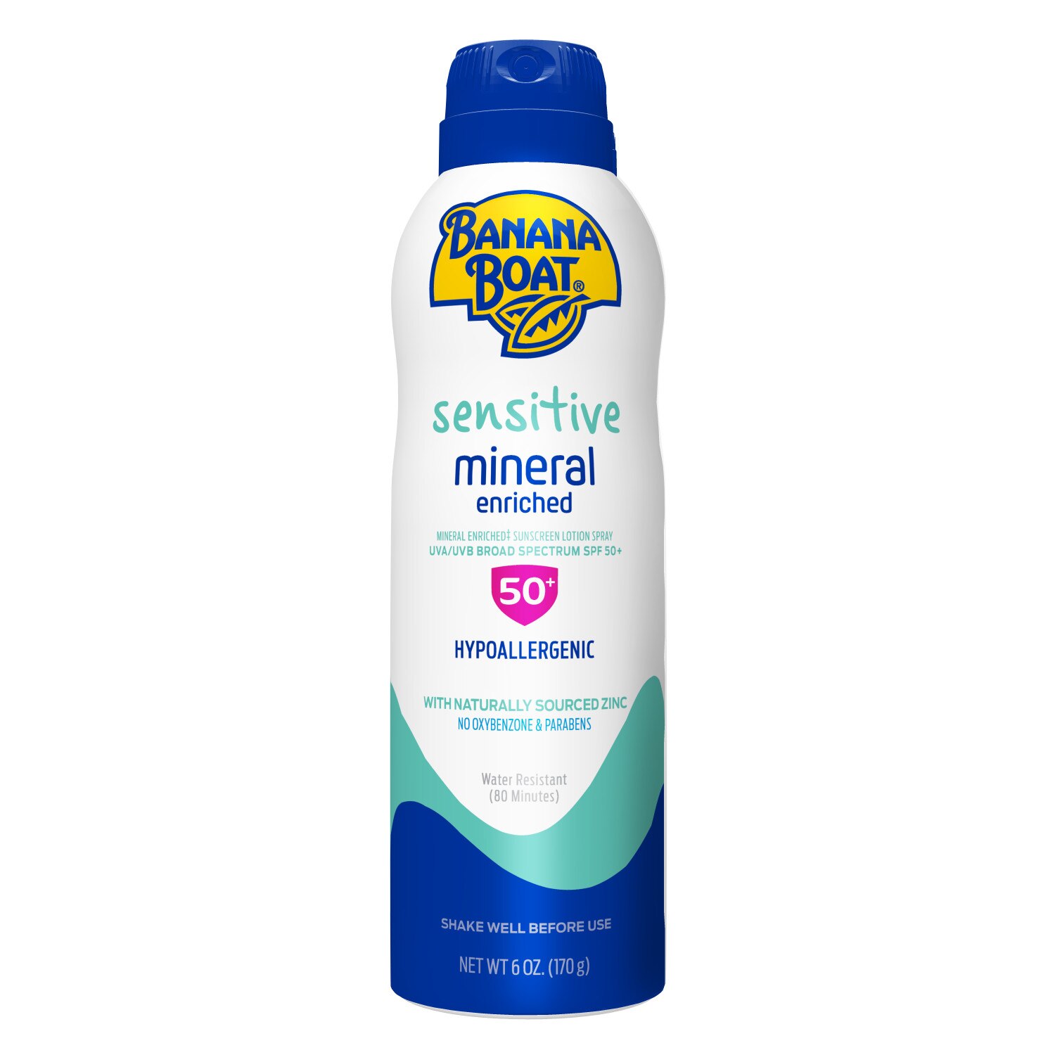 Banana Boat Sensitive Mineral Enriched SPF 50 Sunscreen Spray, 6 OZ