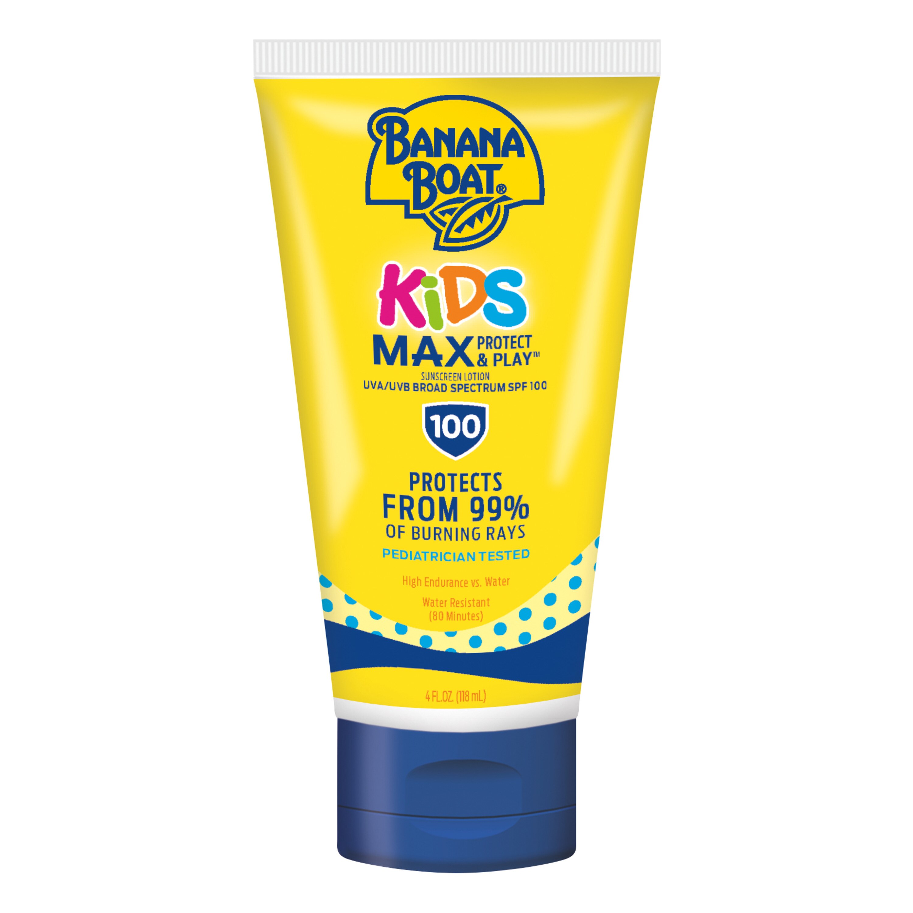 Banana Boat Kids Max Protect & Play Lotion Sunscreen Broad Spectrum SPF 100, 4 Oz - 0.125QT , CVS