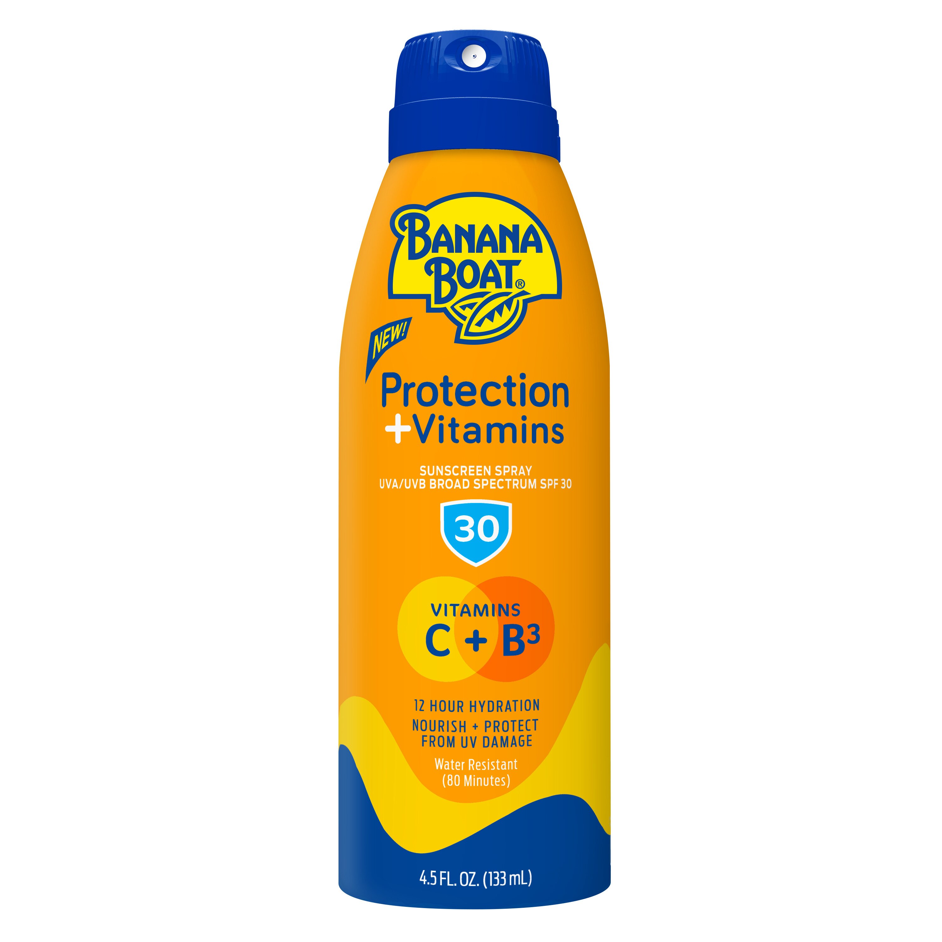 Banana Boat Protection + Vitamins Moisturizing Sunscreen Spray SPF 30, 4.5 Oz , CVS