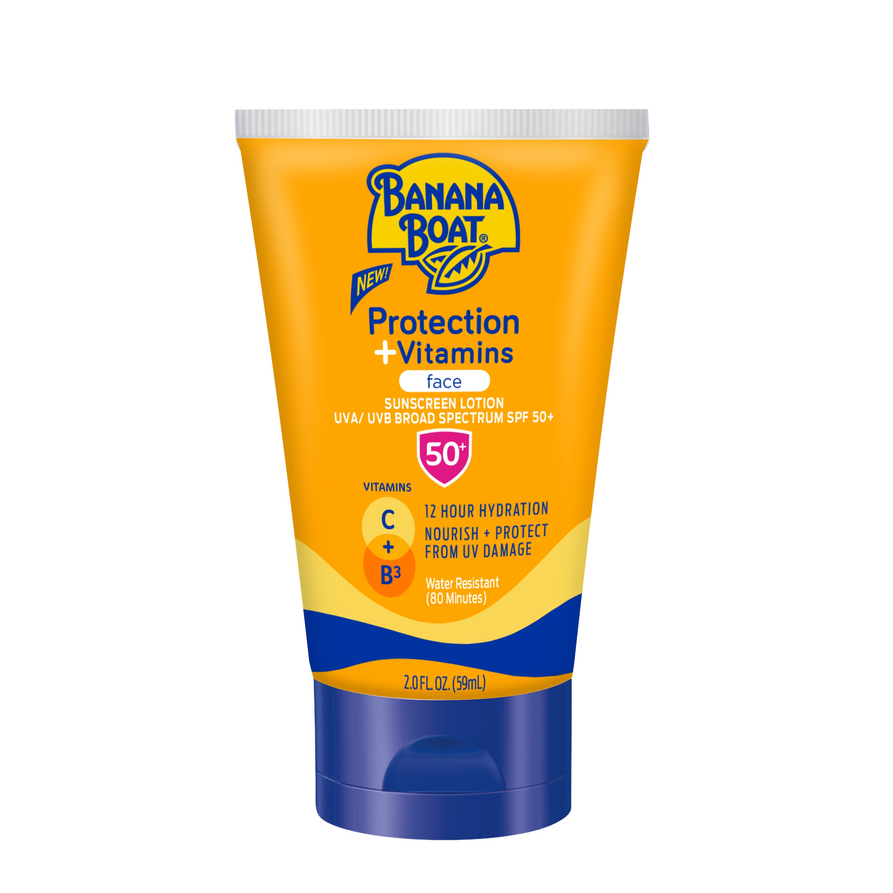 Banana Boat Protection + Vitamins Moisturizing Sunscreen Lotion for Face SPF 50