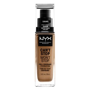 NYX Professional Makeup Can't Stop Won't Stop Full Coverage Foundation, Caramel - 1 Oz , CVS