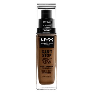 NYX Professional Makeup Can't Stop Won't Stop Full Coverage Foundation, Deep Sable - 1 Oz , CVS