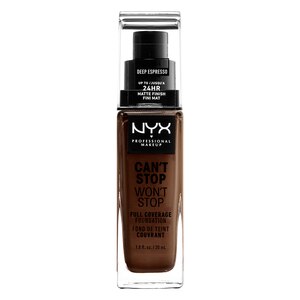 NYX Professional Makeup Can't Stop Won't Stop Full Coverage Foundation, Deep Espresso - 1 Oz , CVS