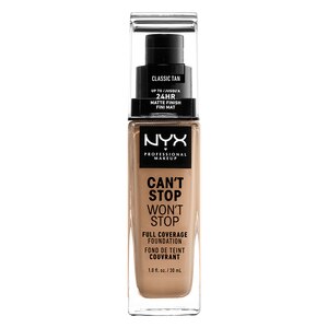 NYX Professional Makeup Can't Stop Won't Stop Full Coverage Foundation, Classic Tan - 1 Oz , CVS