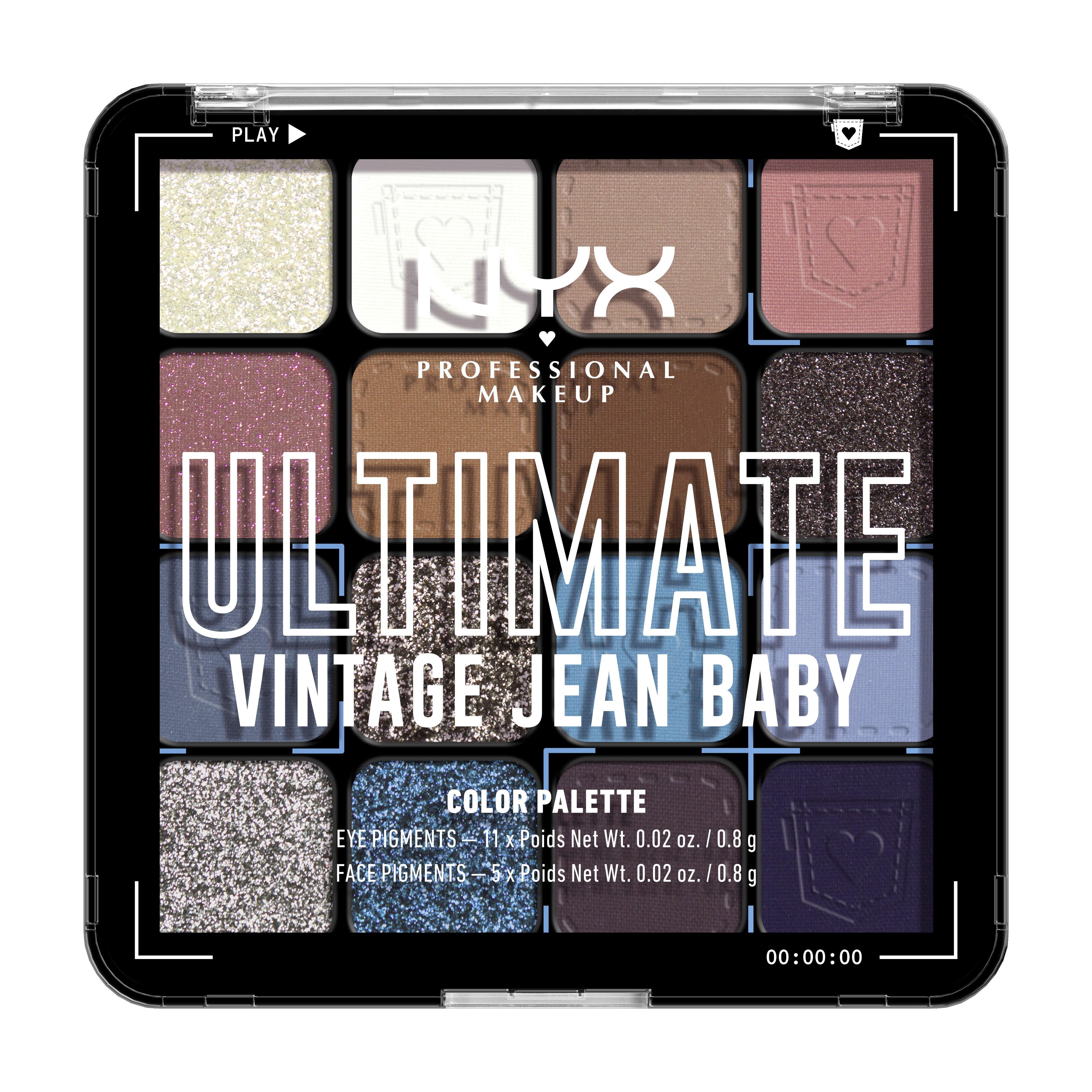 NYX Professional Makeup Ultimate Shadow Palette VINTAGE JEAN BABY - 1 Oz , CVS