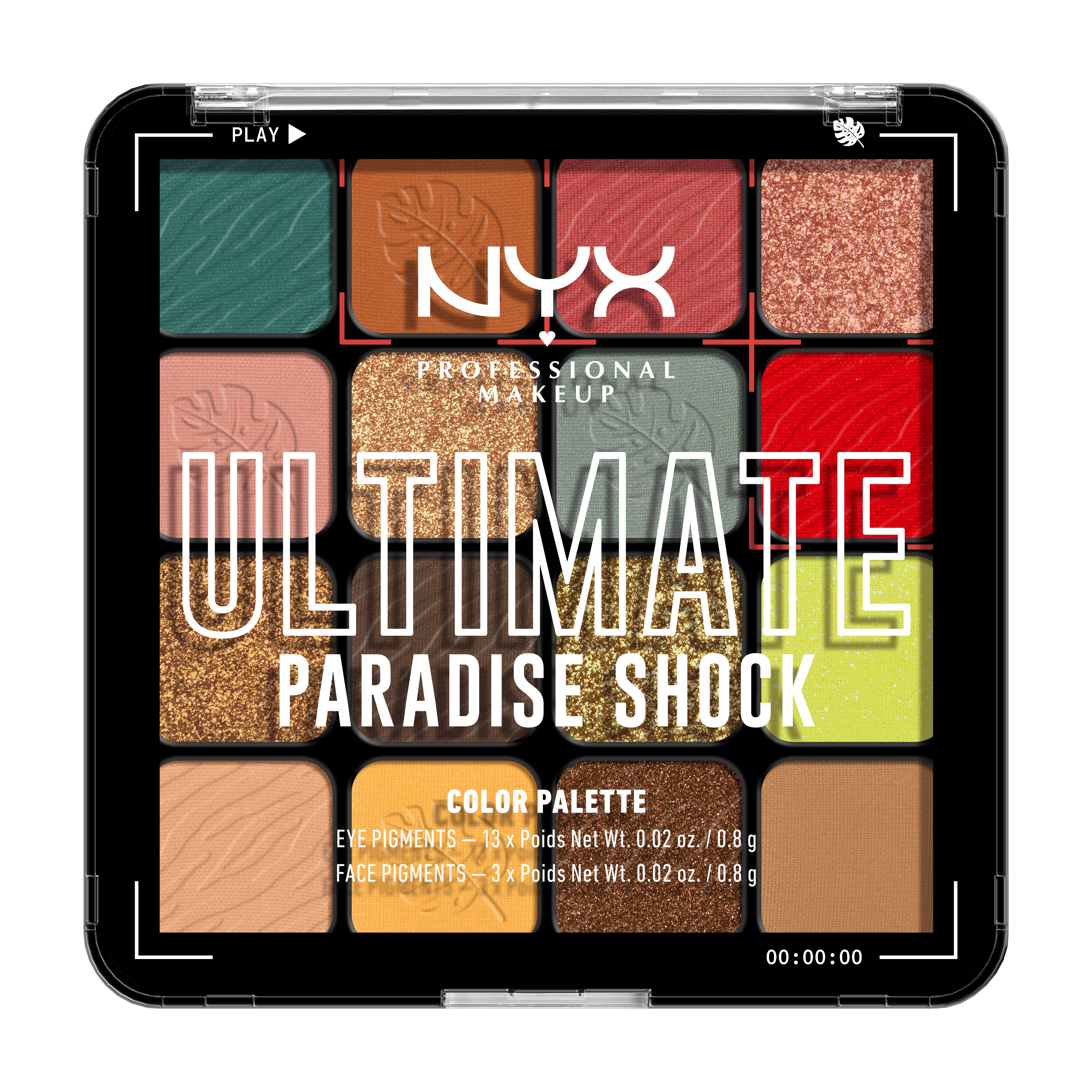 NYX Professional Makeup Ultimate Shadow Palette PARADISE SHOCK - 1 Oz , CVS