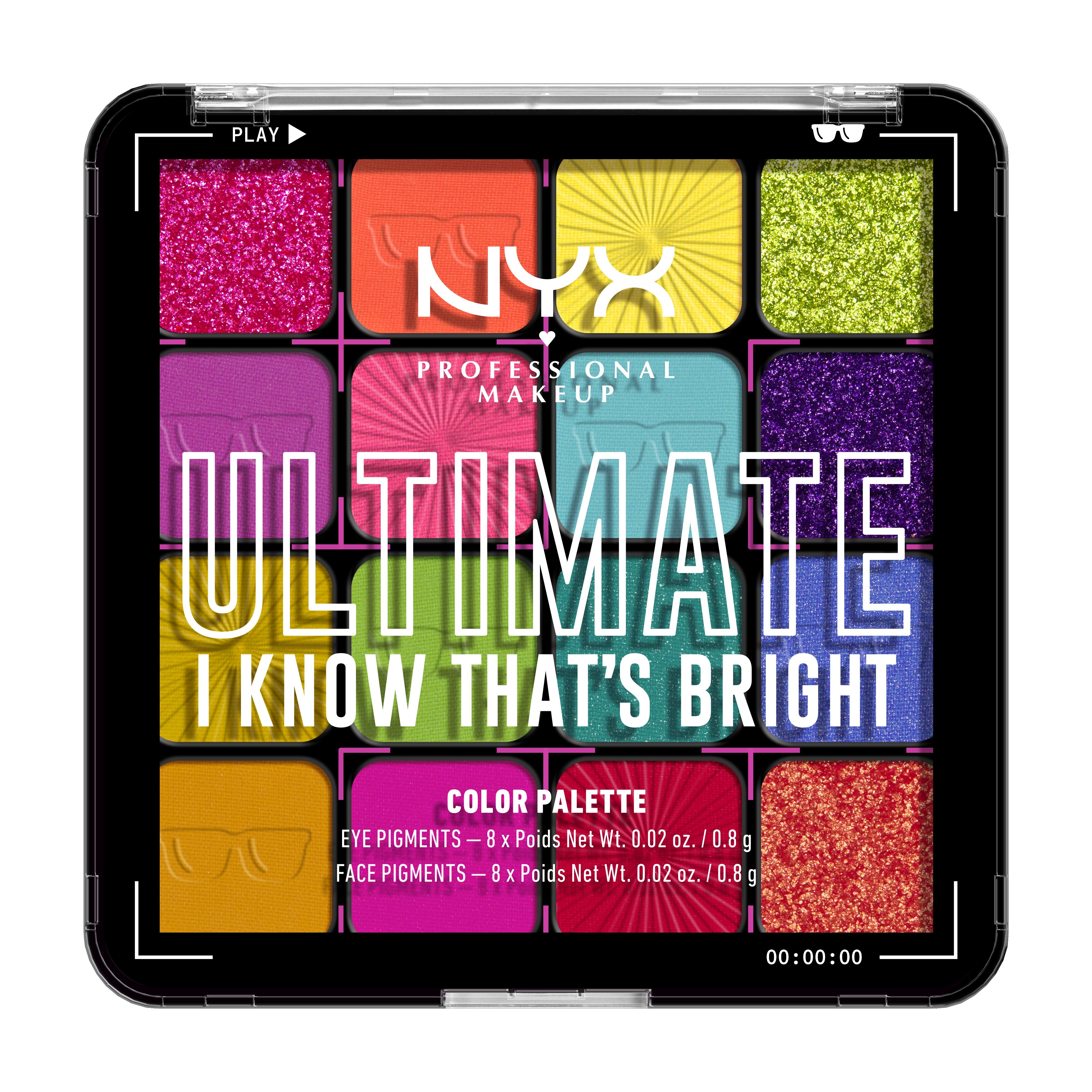 NYX Professional Makeup Ultimate Shadow Palette I KNOW THAT'S BRIGHT - 1 Oz , CVS