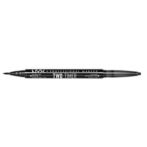 NYX Professional Makeup Two Timer - Delineador de ojos de doble punta, Jet Black