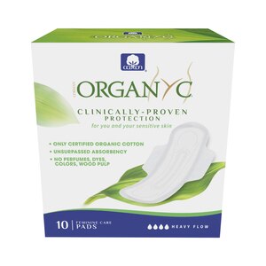 Organyc Organic Cotton Pads for Sensitive Skin, Heavy, 10 CT