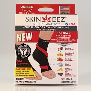 Skineez Medical Grade Compression 30-40mmHg Black Ankle Sleeve