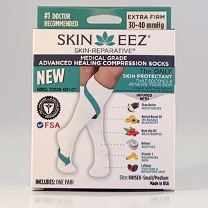 Skineez Medical Grade Compression Sock, White, L/XL , CVS