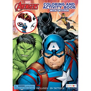 Avengers Coloring and Activity Book with Tattoos