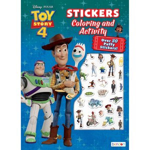  Toy Story 4 Puffy Sticker Coloring and Activity Book 