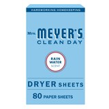 Mrs. Meyer's Clean Day Dryer Sheets, Rain Water, 80 ct, thumbnail image 1 of 9