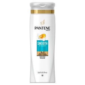 Pantene Pro-V Smooth and Sleek - Champú y acondicionador suavizante 2 en 1, 12.6 oz