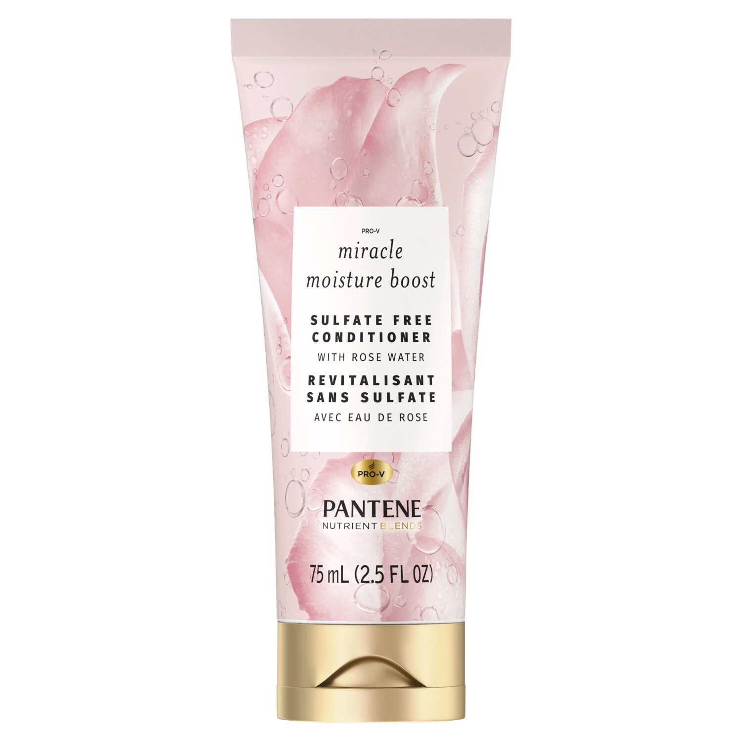 Pantene Nutrient Blends Miracle Moisture Boost Rose Water Conditioner, Travel Size, 2.5 OZ