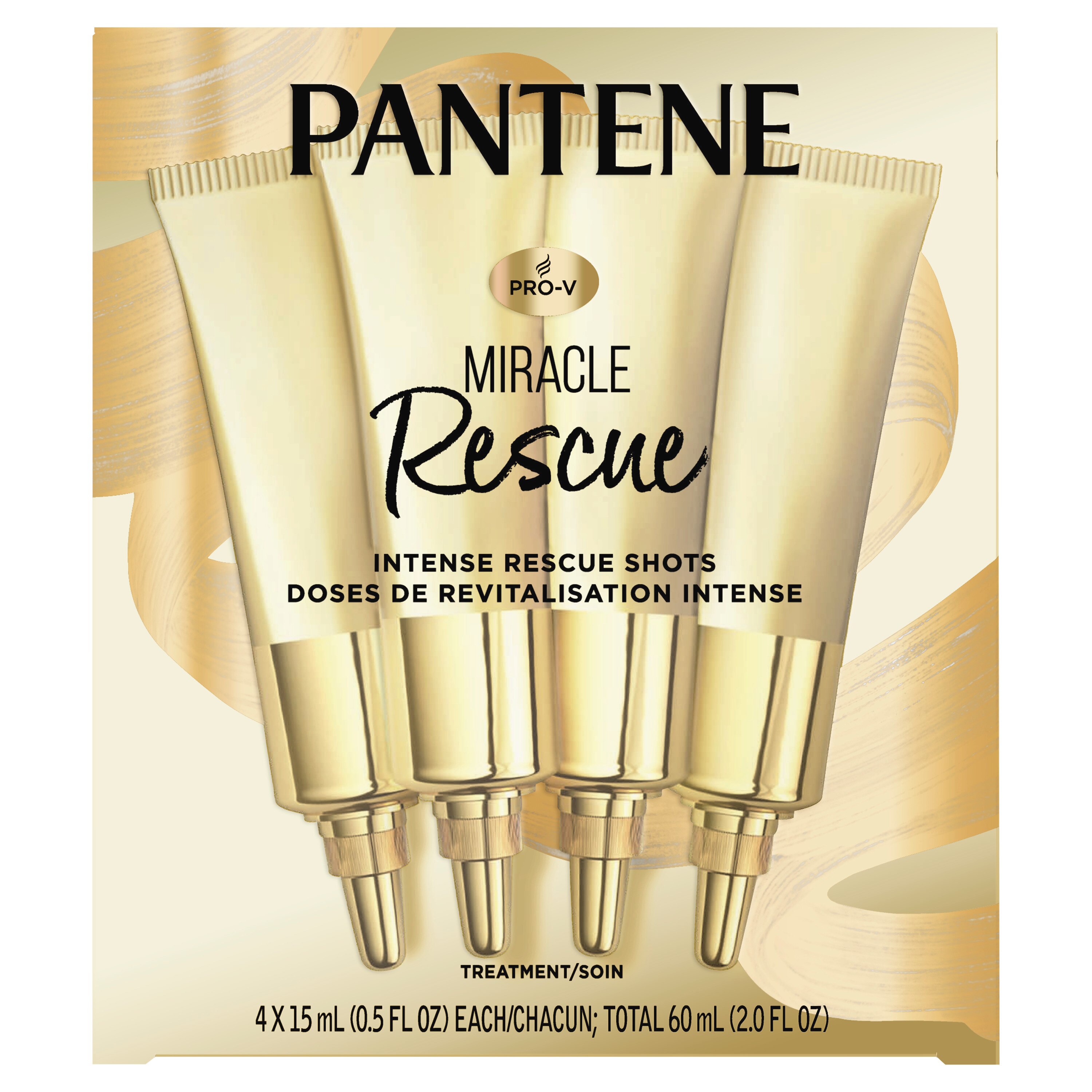 Pantene Miracle Intense Rescue Shots Dry Hair Treatment, 0.5 OZ, 4CT