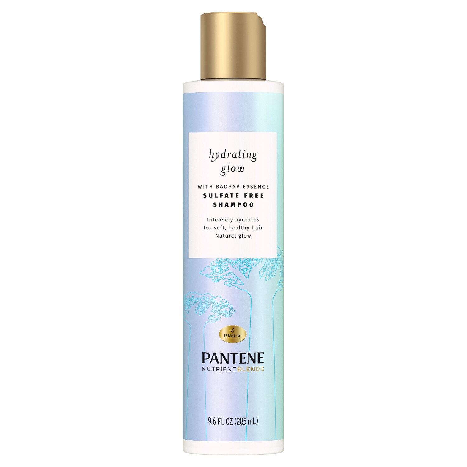  Pantene Hydrating Glow Sulfate & Silicone-Free Shampoo with Baobab Essence, 9.6 OZ 