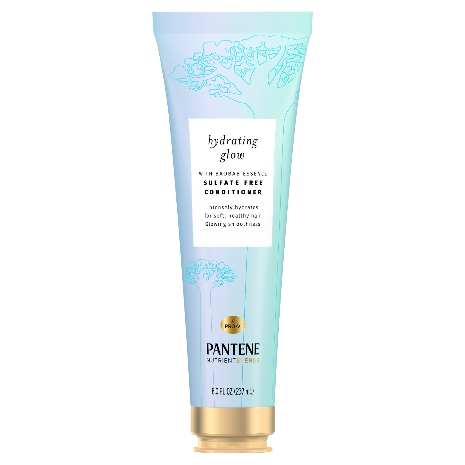 Pantene Hydrating Glow - Acondicionador sin sulfato, con esencia de baobab, 8 oz