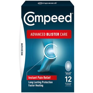 Compeed Advanced Blister Care Instant Pain Relief Active Gel Cushions, 12 CT