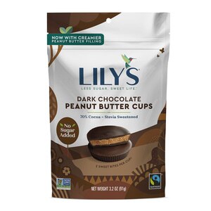 Lily's - Tacitas de chocolate con leche y mantequilla de maní, 3.2 oz