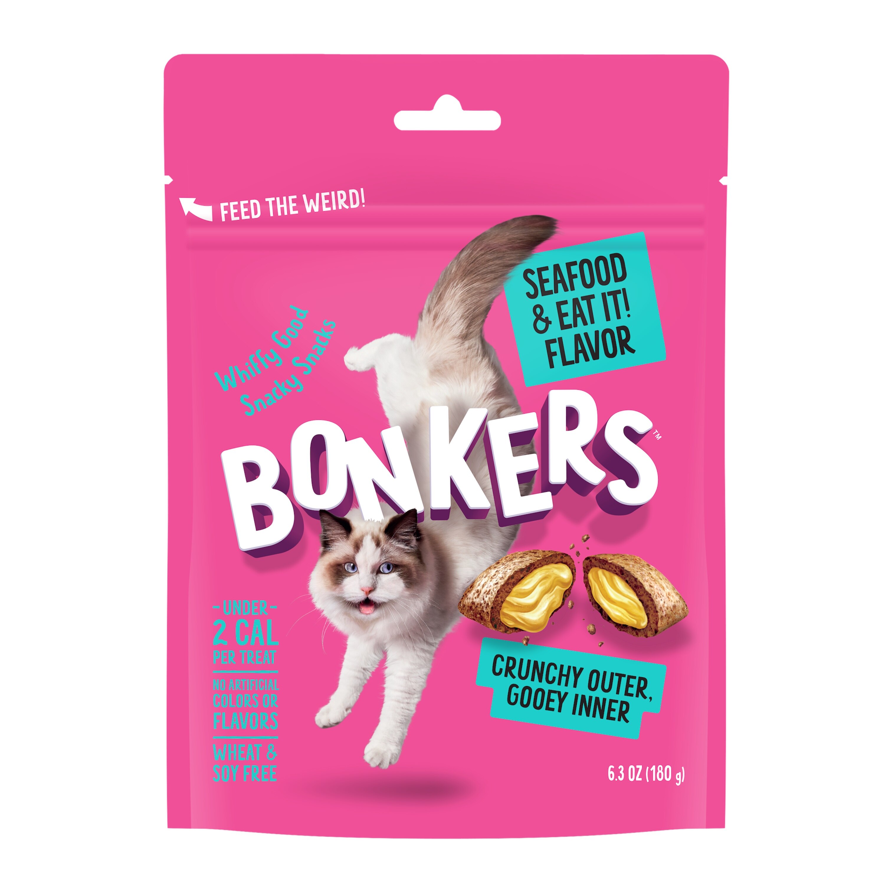 BONKERS Crunchy And Soft Cat Treats, Seafood & Eat It Flavor, 6.3 Oz , CVS