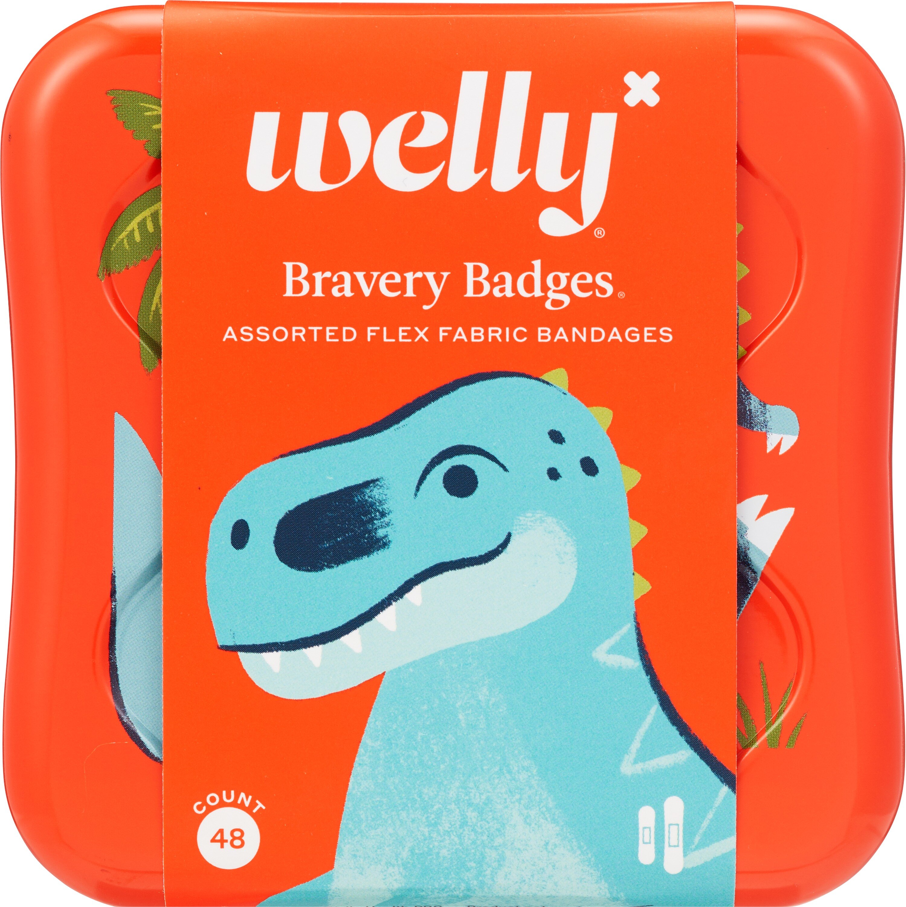Welly Kids Bravery Badges Assorted Rainbow Flex Fabric Bandages - 48 CT