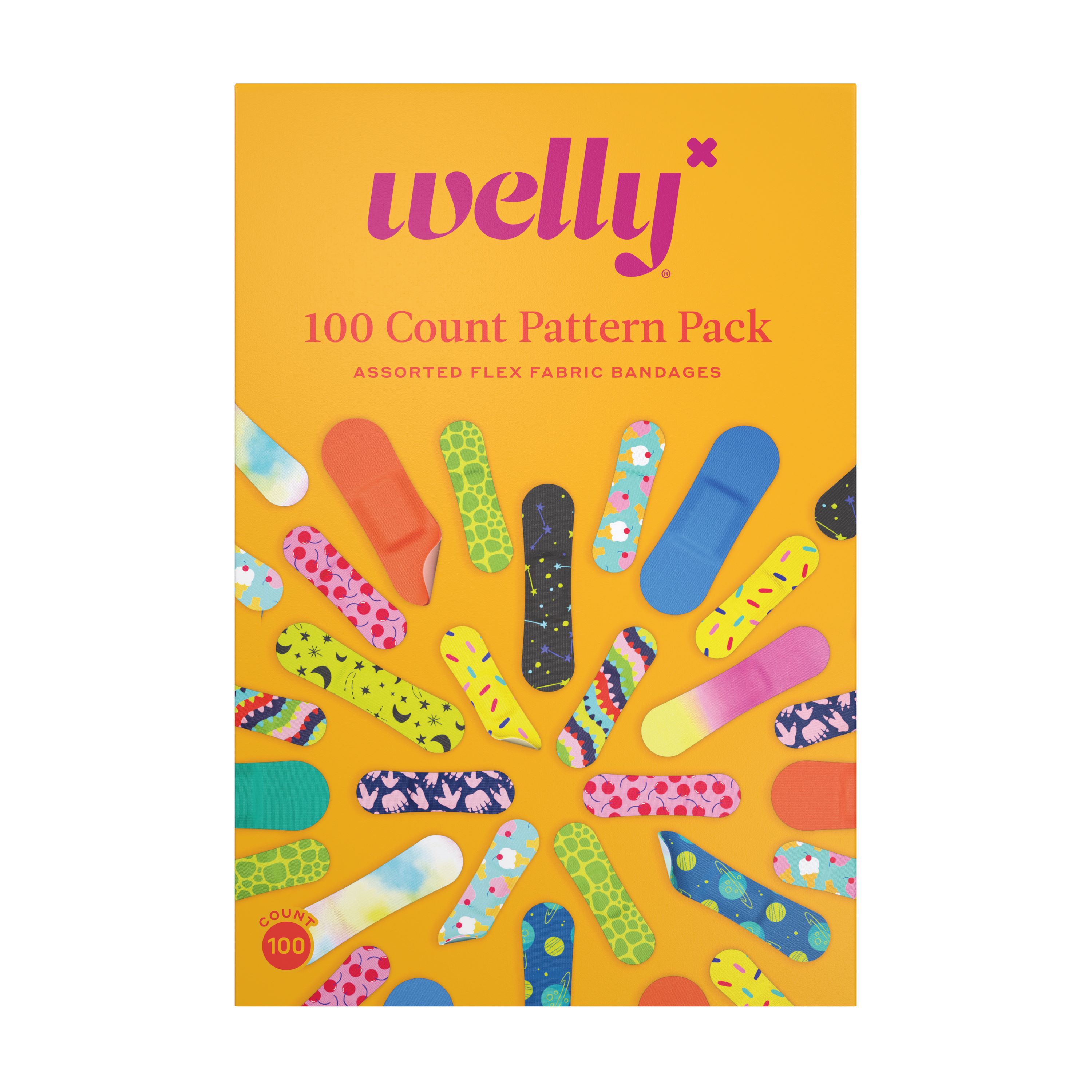 Welly Bravery Bandages Assorted Flex Fabric Pattern Pack, 100 Ct , CVS
