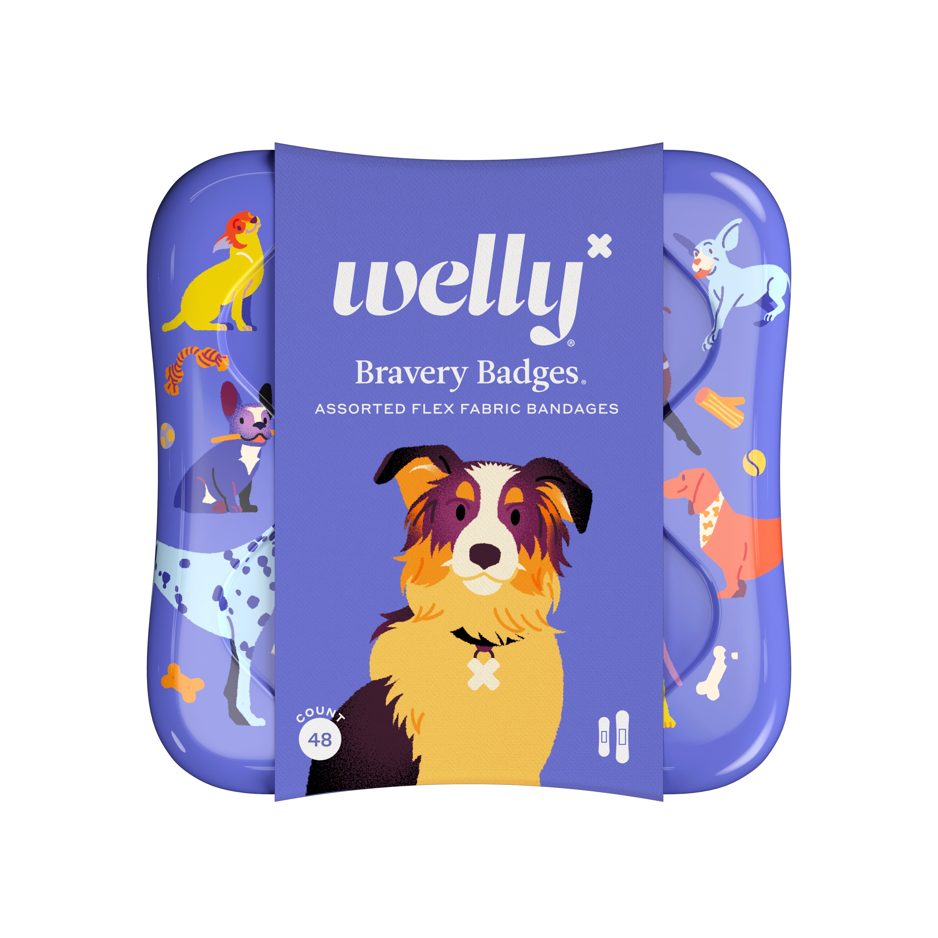 Welly Bravery Badges Assorted Flex Fabric Bandages, Dogs, 48 Ct , CVS