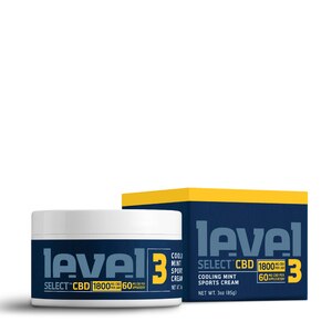Level Select Level 3 Cooling Mint Sports Cream, 1800mg CBD, 3 OZ