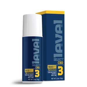 Level Select Level 3 Cooling Mint Sports Roll-On, 1800mg CBD, 2.5 OZ