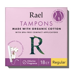 Rael Organic Cotton Tampons, Regular, 18 Ct , CVS