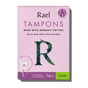 Rael Organic Cotton Tampons With BPA-Free Applicators, Super, 16 Ct , CVS