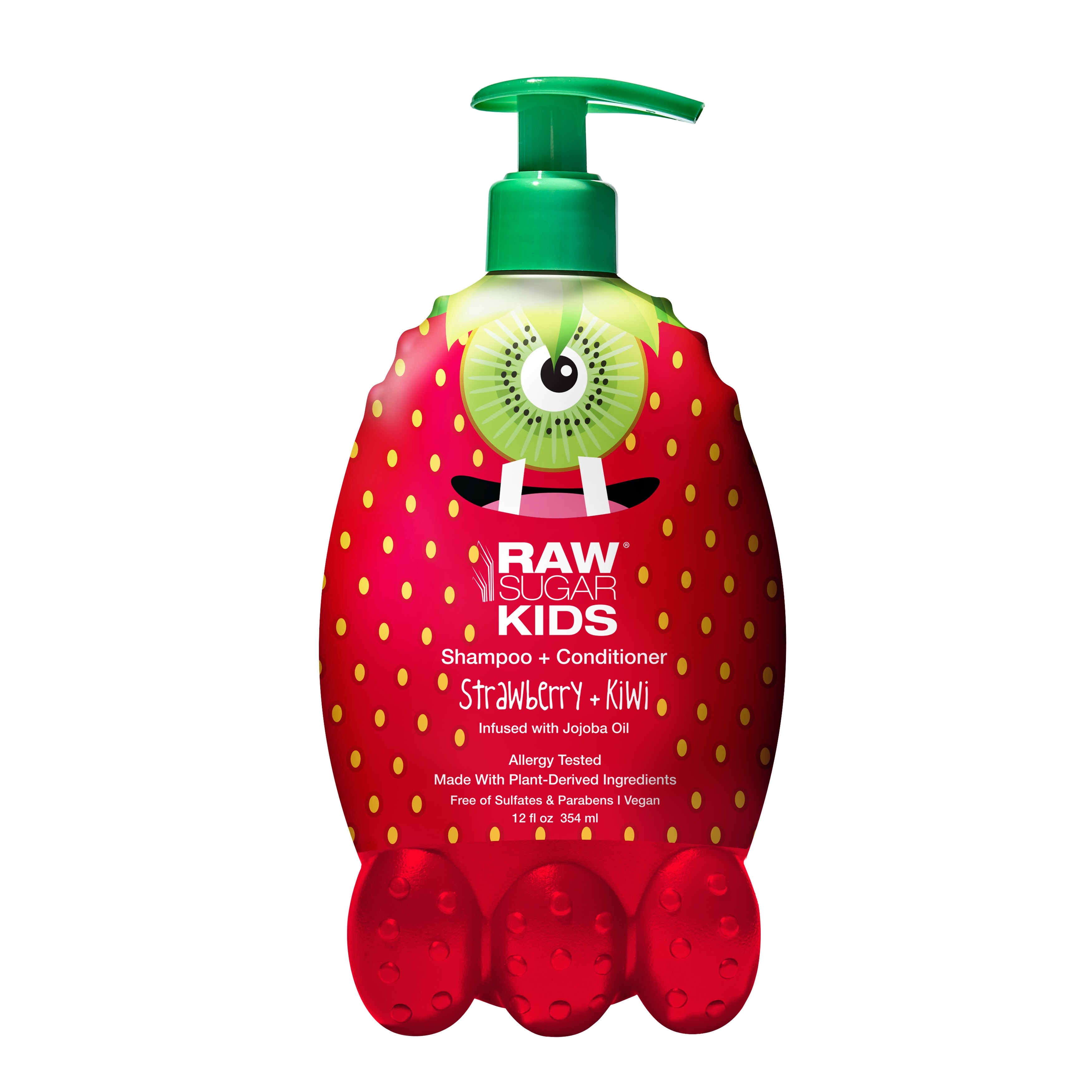 Raw Sugar Kid's 2 In 1 Shampoo & Conditioner Strawberry + Kiwi - 12 Oz , CVS