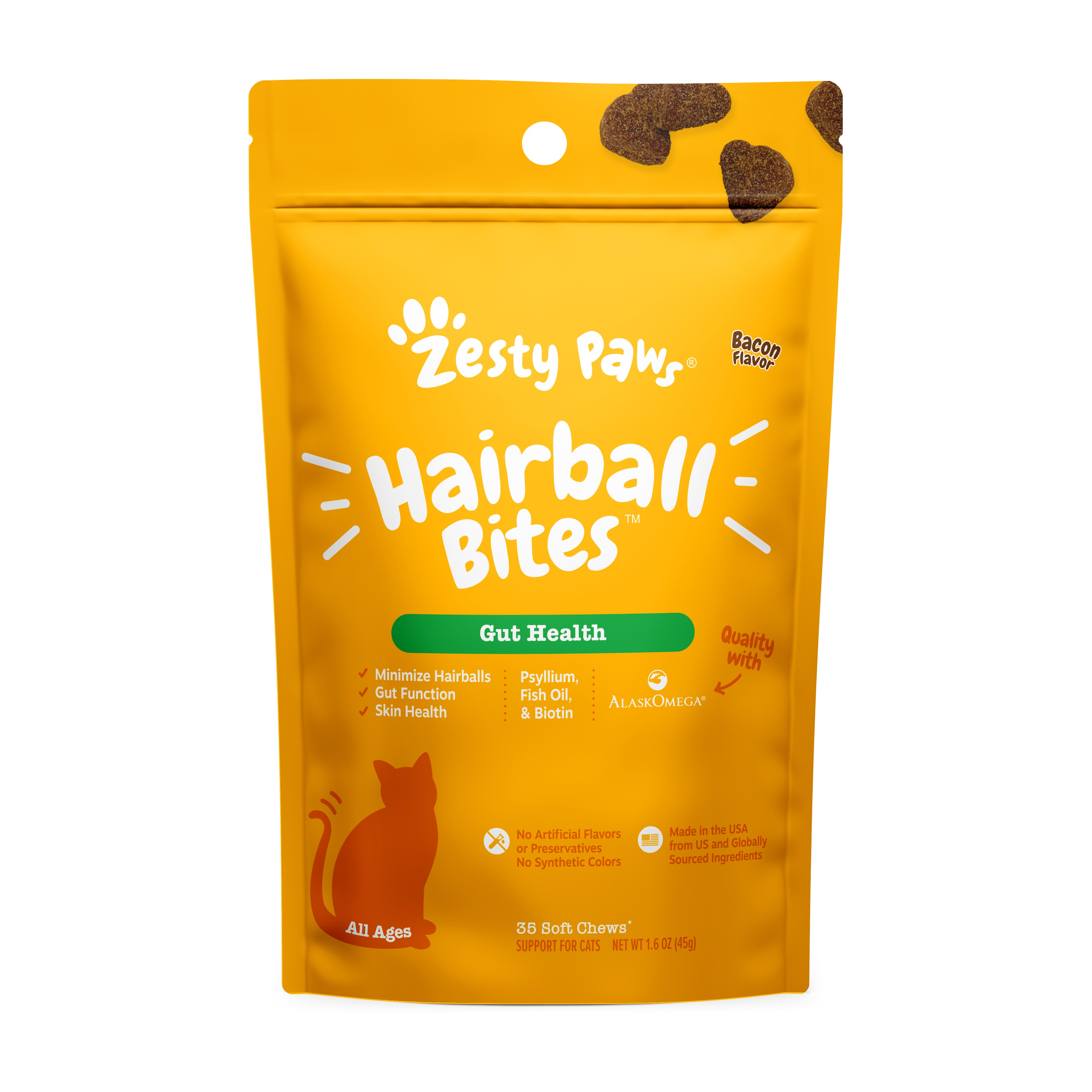 Zesty Paws Cat Chews, Hairball, 35 Ct , CVS