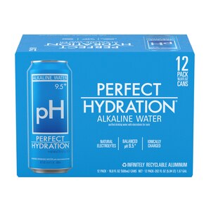 Perfect Hydration Alkaline Water, 16.9 OZ Cans, 12 PK