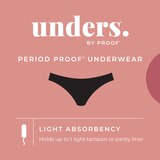 Unders by Proof Women's Period Underwear Light Absorbency Leak Resistant Thong, thumbnail image 2 of 8