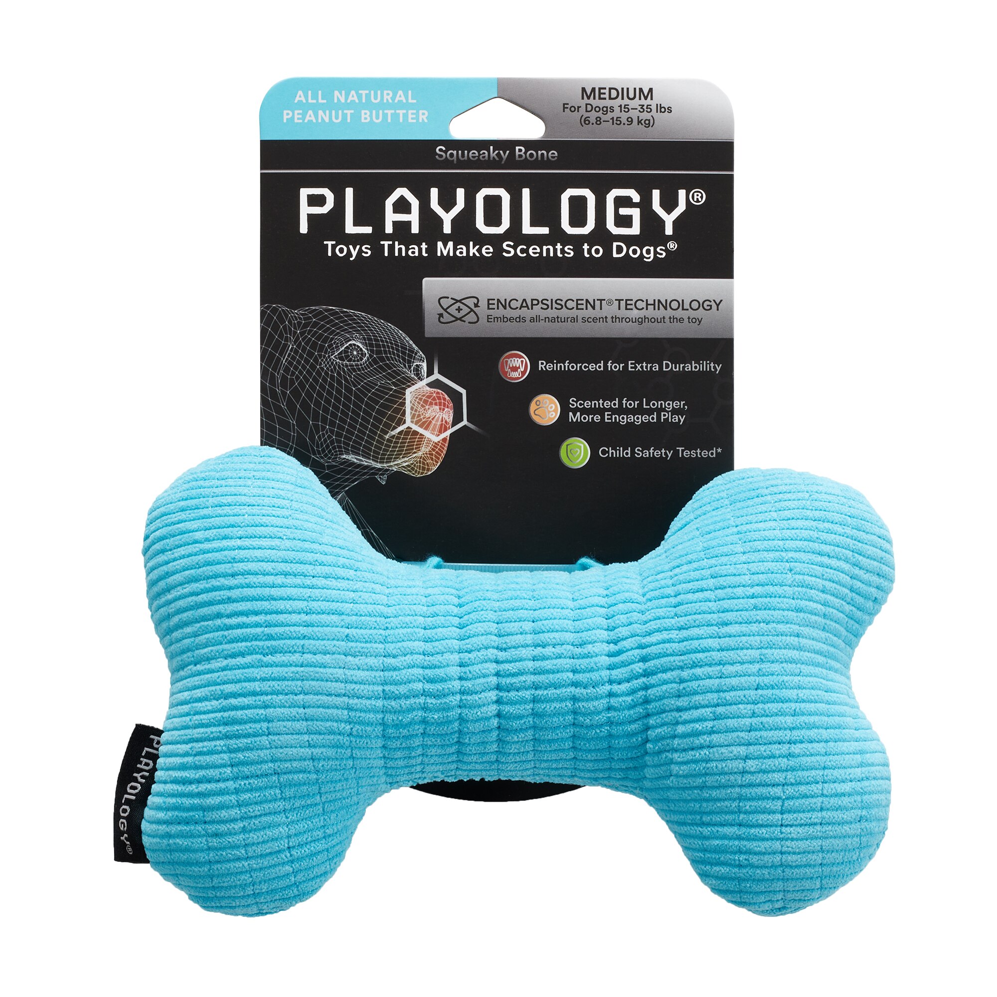 Playology Squeaky Bone, Peanut Butter, Medium , CVS