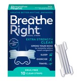 Breathe Right Extra Clear Nasal Strips, Clear, 10 CT, thumbnail image 1 of 6